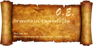 Orenstein Emanuéla névjegykártya